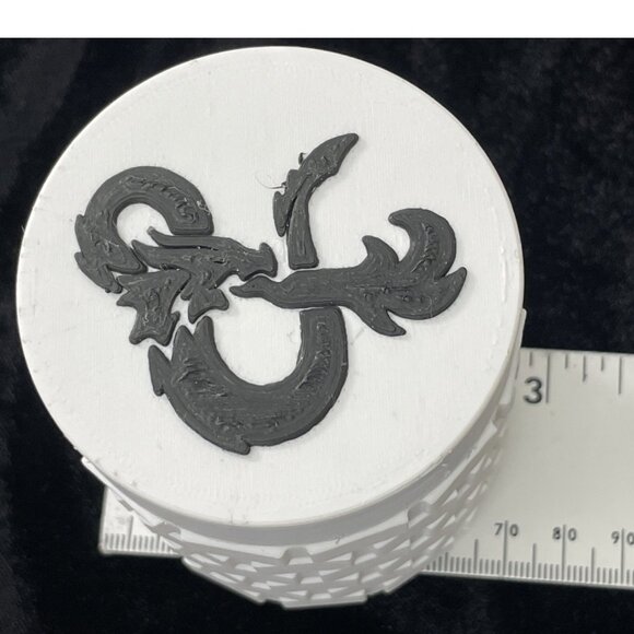 Dungeons And Dragons D&D 3d Printed Dice Storage Tower White & Black - Picture 5 of 7